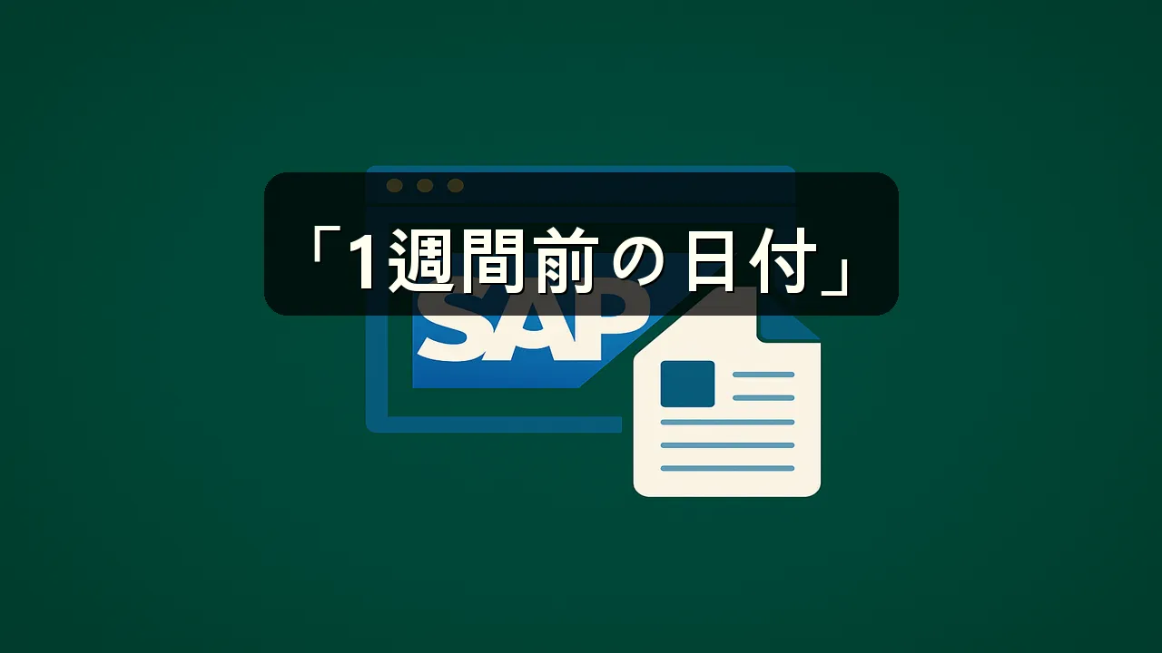 エクセル関数で今日から1週間前の日付を出す方法