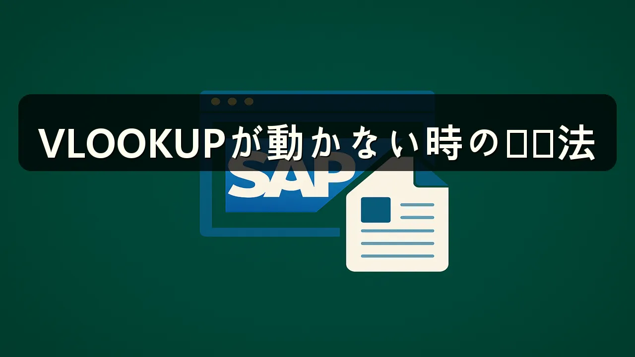 VLOOKUPが反応しない・動かない時の確認点